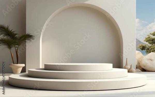 Fototapeta 3D realistic podium display for product placement	