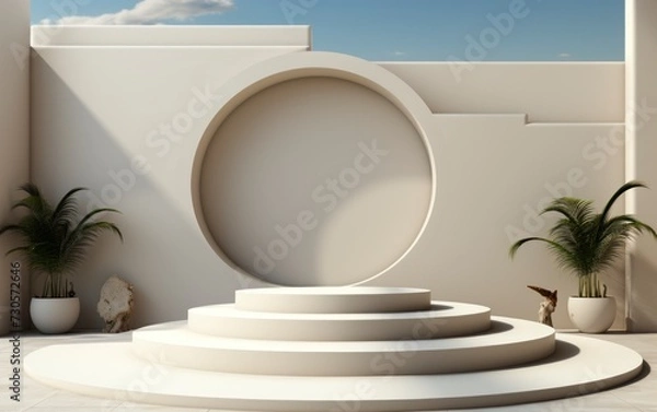 Fototapeta 3D realistic podium display for product placement	