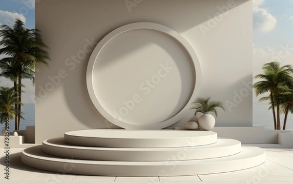 Obraz 3D realistic podium display for product placement	