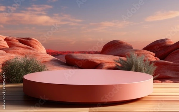 Fototapeta 3D realistic podium display for product placement	