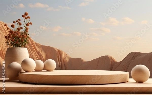 Obraz 3D realistic podium display for product placement	