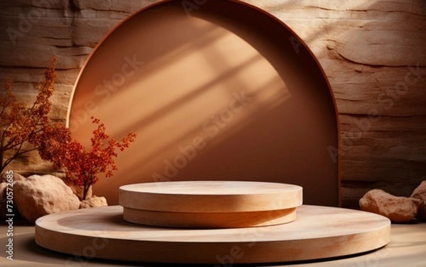 Fototapeta 3D realistic podium display for product placement	