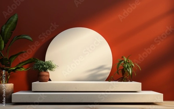 Obraz 3D realistic podium display for product placement	