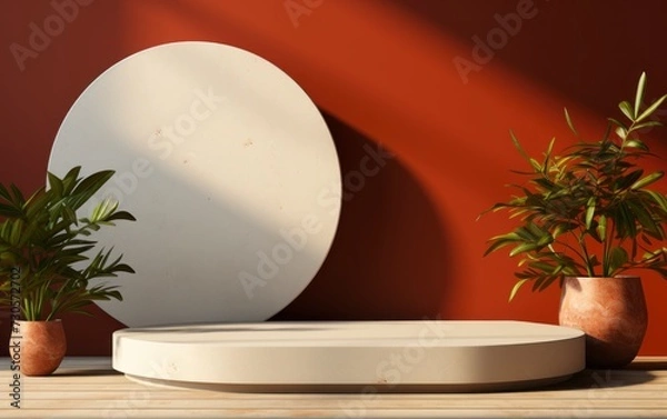 Fototapeta 3D realistic podium display for product placement	