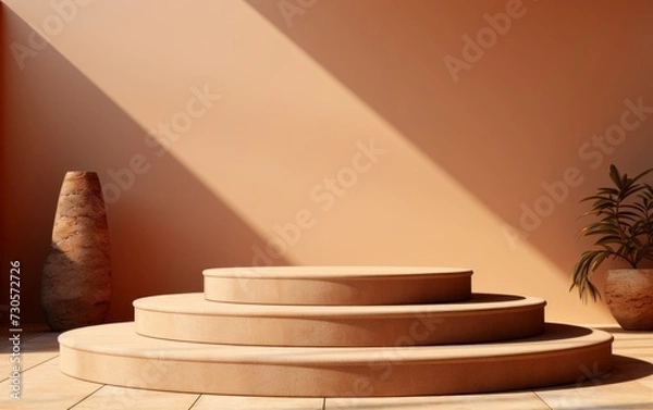 Fototapeta 3D realistic podium display for product placement	