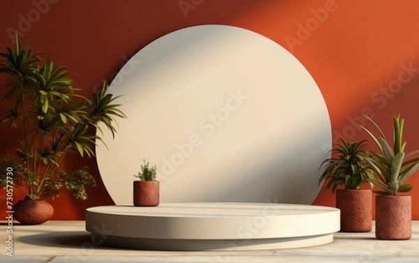 Obraz 3D realistic podium display for product placement	