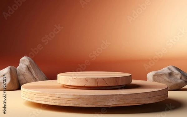 Obraz 3D realistic podium display for product placement	