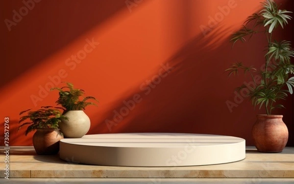 Fototapeta 3D realistic podium display for product placement	