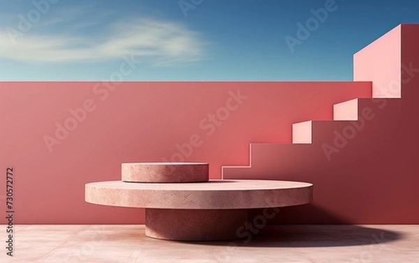 Obraz 3D realistic podium display for product placement	