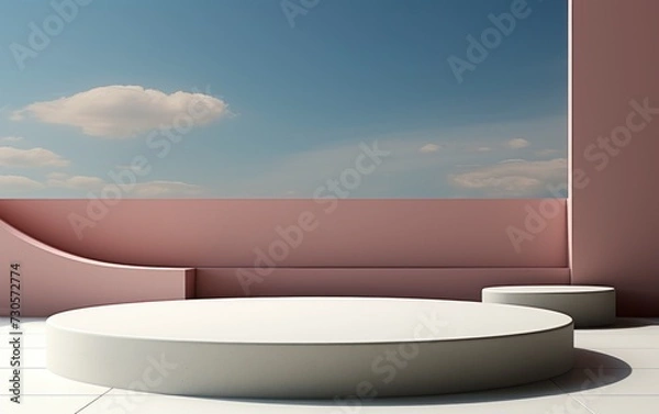 Fototapeta 3D realistic podium display for product placement	