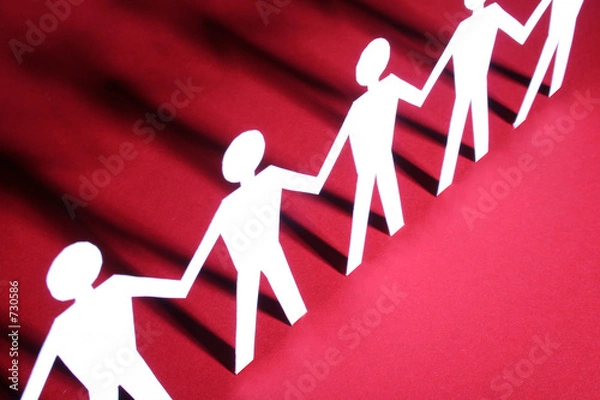 Obraz paper chain on red background