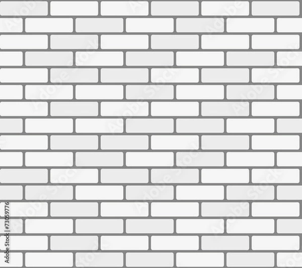 Obraz White brick wall vector seamless texture