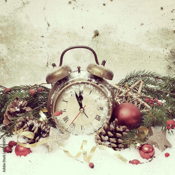 Fototapeta new year clock before midnight