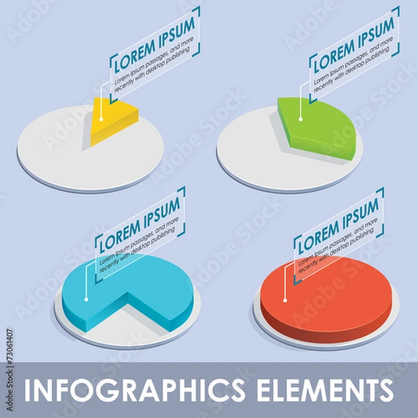Obraz Vector isometric infographic diagrams