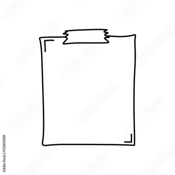 Fototapeta Hand drawn notepaper for message