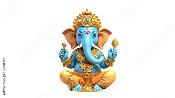 Obraz Ganesh isolated on transparent background, Generative ai