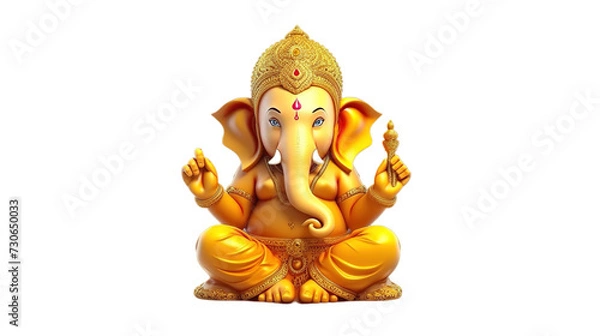 Obraz Ganesh isolated on transparent background, Generative ai
