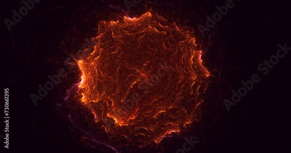 Fototapeta 3D manual rendering abstract multicolor technology fractal light background