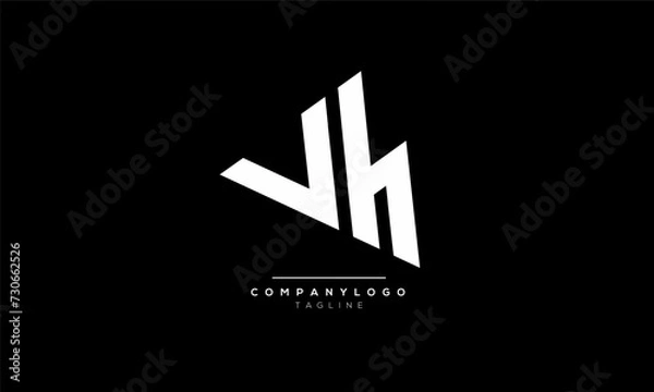 Obraz Alphabet letters Initials Monogram logo VH, VH INITIAL, VH letter