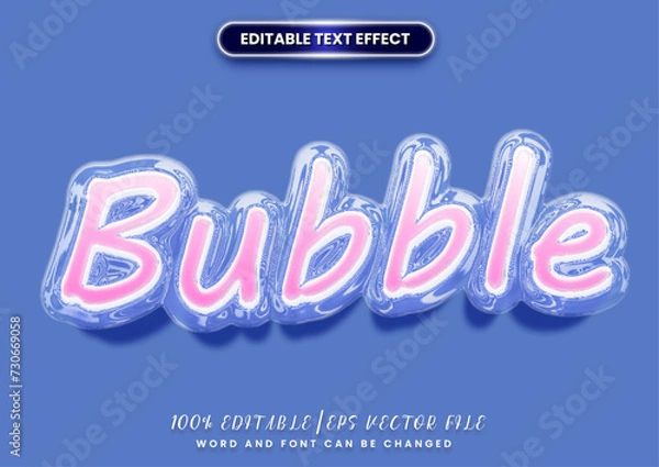 Obraz Glossy realistic bubble font. Inflated alphabet, 3D bubble letters.