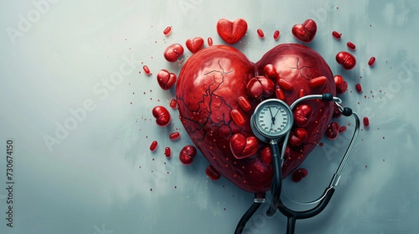 Fototapeta Hypertension design concept, heart