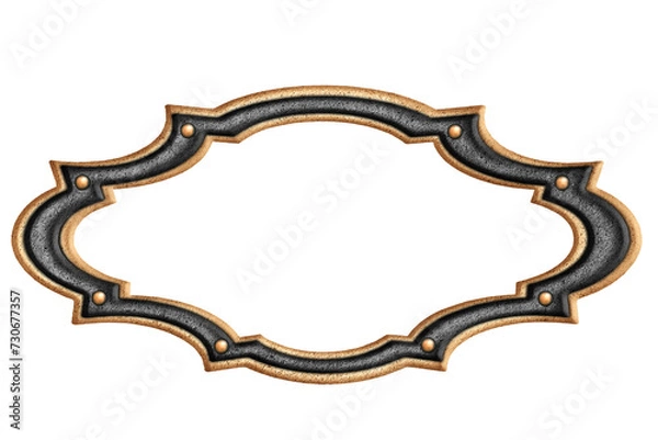 Obraz vintage combined two-tone figured metal frame isolated on white