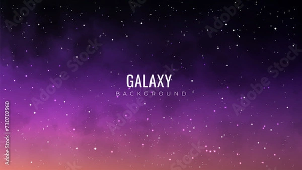 Fototapeta Galaxy background with shining stars. Starry night sky. Abstract constellation. Cosmos background with stardust effect.