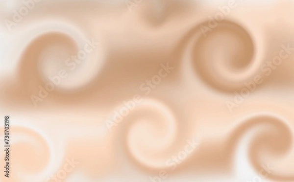 Fototapeta カフェラテの泡っぽい渦の柔らかいマーブル模様