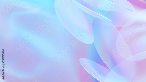 Fototapeta The holographic background has realistic round glass. Rainbow reflections in modern abstract style. pink and purple Textures with magical effects. 3d Render