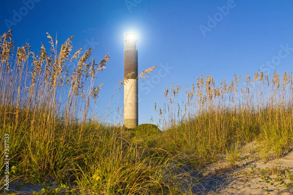 Fototapeta Oak Island Southport North Carolina Lighthouse przez Cassw