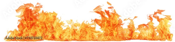 Obraz Long Fiery Flames on Transparent Background