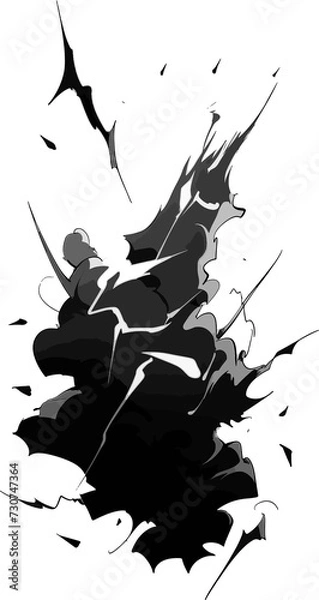 Obraz a drawing line art comic manga effect lightning power thunder, isolate with white background generate AI
