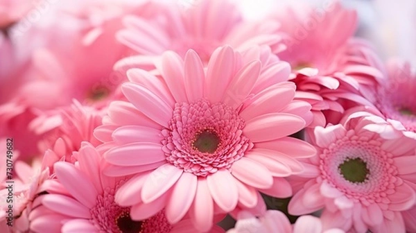 Fototapeta Pink gerbere flower on a bouquet close up, generative ai, 