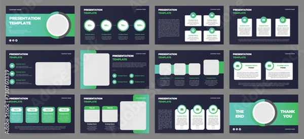 Fototapeta Modern presentation slide templates. Infographic elements template set for web, print, annual report brochure, business flyer leaflet marketing and advertising template. Vector Illustration.