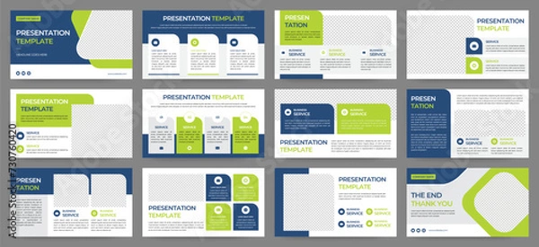 Fototapeta Modern presentation slide templates. Infographic elements template set for web, print, annual report brochure, business flyer leaflet marketing and advertising template. Vector Illustration.
