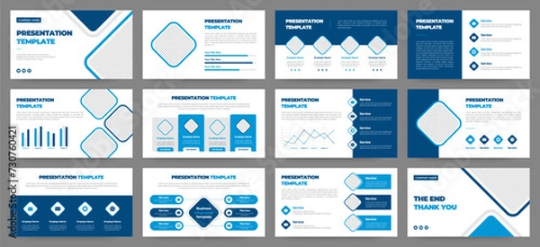 Fototapeta Modern presentation slide templates. Infographic elements template set for web, print, annual report brochure, business flyer leaflet marketing and advertising template. Vector Illustration.