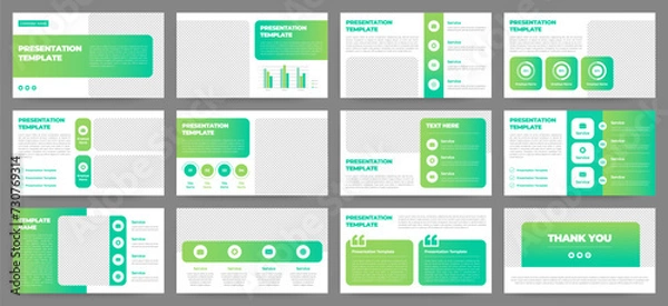 Fototapeta Modern presentation slide templates. Infographic elements template set for web, print, annual report brochure, business flyer leaflet marketing and advertising template. Vector Illustration.