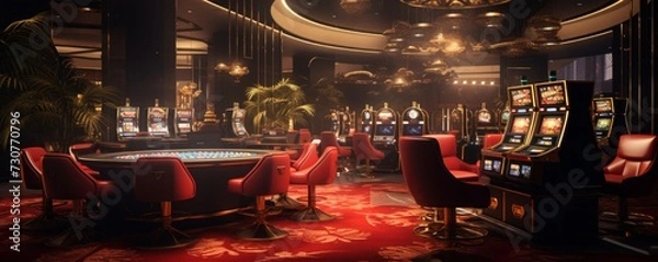 Fototapeta A player's table in a luxury casino. Generative AI.