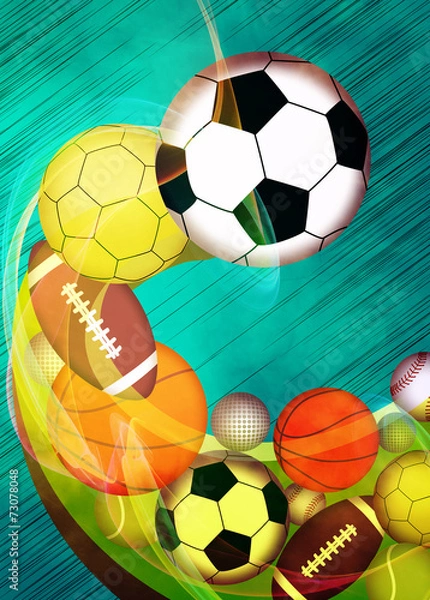 Obraz Sport balls background