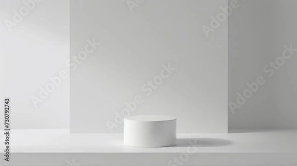 Fototapeta Simple White Product Podium on a Clean Background