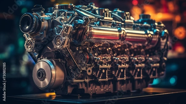 Obraz Vintage Music Machine: Black Retro Equipment, Antique Turntable, & Abstract Electronic Tool in Old Metal Engine Technology, generative AI