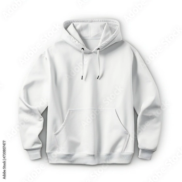 Fototapeta Mockup of men's oversized white hoodie isolated on white background Generative Ai