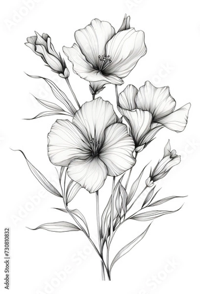 Fototapeta Minimalist line art flowers are elegant and simple.