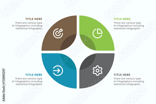 Fototapeta Vector circle Infographic design template with icons, Can be used for process diagrams, presentations, and workflow layout.