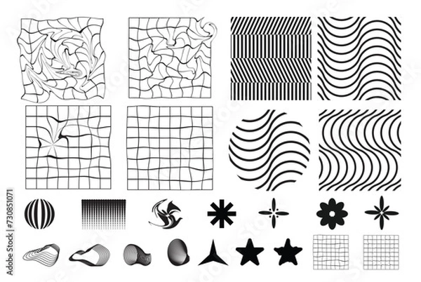 Obraz y2k outline design element 