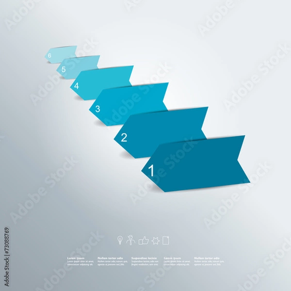 Fototapeta Timeline template. Text fields arrows. Vector background.