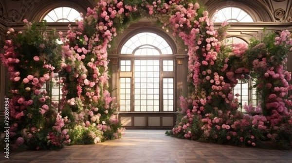 Fototapeta Enchanted Blooms: A Whimsical Symphony of Pink Petals. Generative AI.