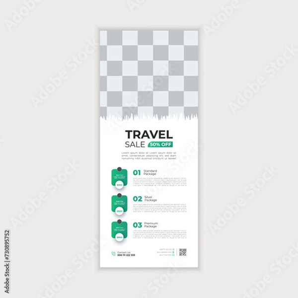 Fototapeta Vector corporate business conference dl flyer or business webinar rack card flyer template, roll up banner design.