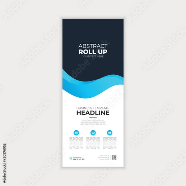 Fototapeta Vector corporate business conference dl flyer or business webinar rack card flyer template, roll up banner design.