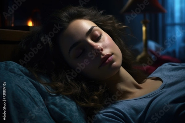 Fototapeta Woman Resting in Bed